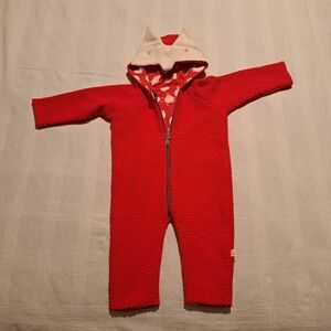 Noe & Zoe Berlin girls or boys 6-12 months fox romper, EUC